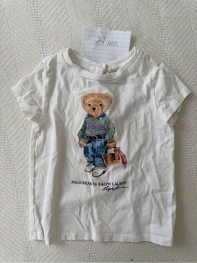 Polo by Ralph Lauren White Kids Polo Bear Graphic Tee